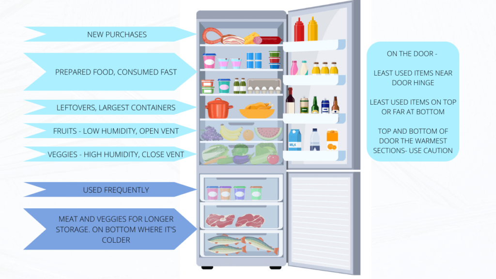 How To Organize Your Fridge Using A Fridge Organization Chart : Storage