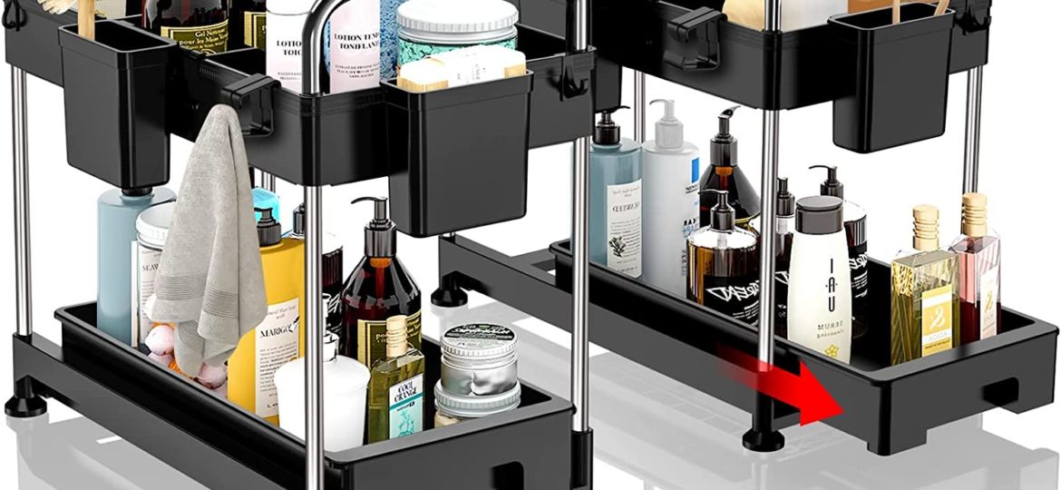 two pack under sink organizers